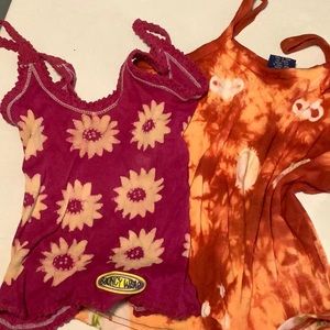 Two tie dye girls tops